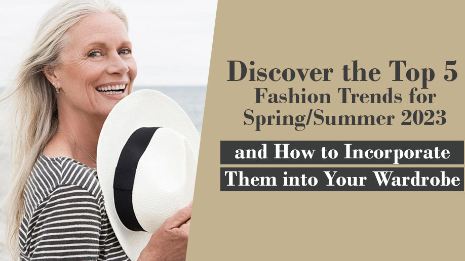 Five key Spring/Summer 2023 fashion trends highlighted in stylish graphics.