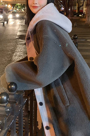 cozy oversized sherpa long coat with flattering silhouette perfect for everyday wear