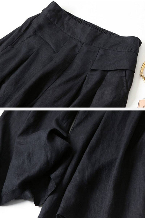 Sun-Kissed Elegance lightweight black palazzo pants with breathable fabric and flattering fit