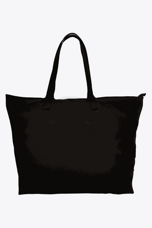 Black waterproof travel bag with sturdy handles and spacious design for versatile packing