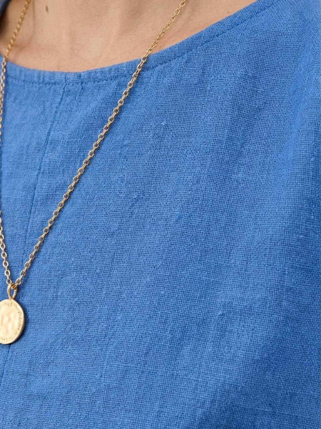 Lightweight 100% cotton crinkle sleeveless co-ord with relaxed top and straight-leg pants