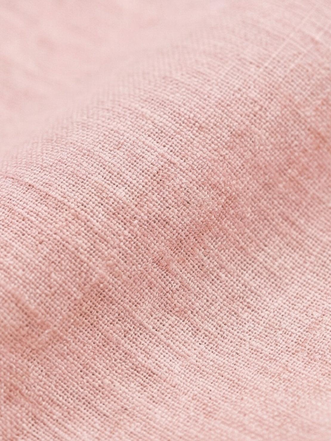 100% linen oversized dropped-shoulder shirt with button front and rollable cuffs