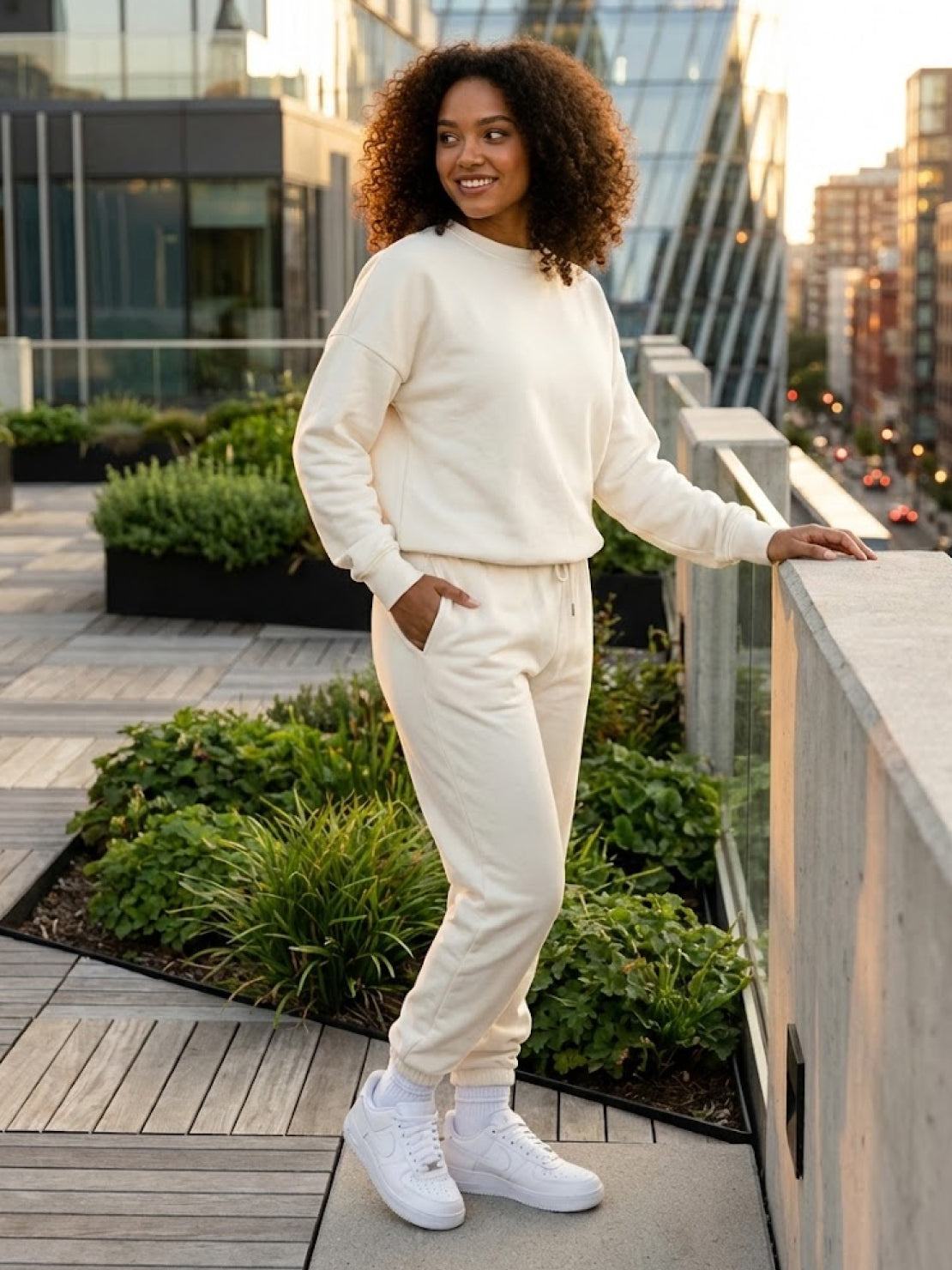 Classic Comfort Athleisure set in stretchy, wrinkle-resistant fabric for versatile everyday wear