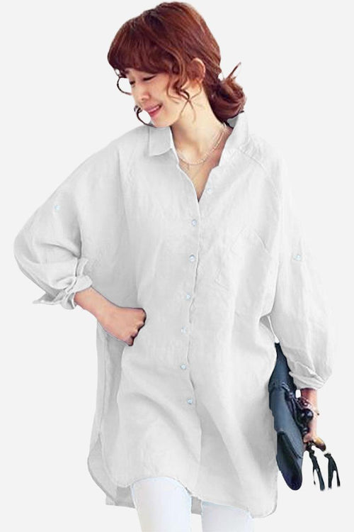 Oversized 100% Cotton Linen Shirt