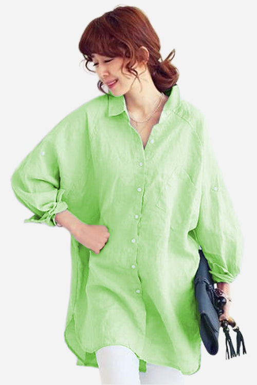 Oversized 100% Cotton Linen Shirt