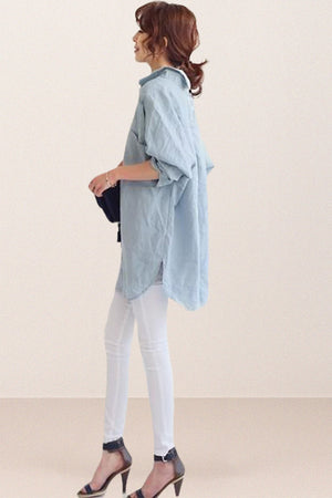 Oversized 100% Cotton Linen Shirt