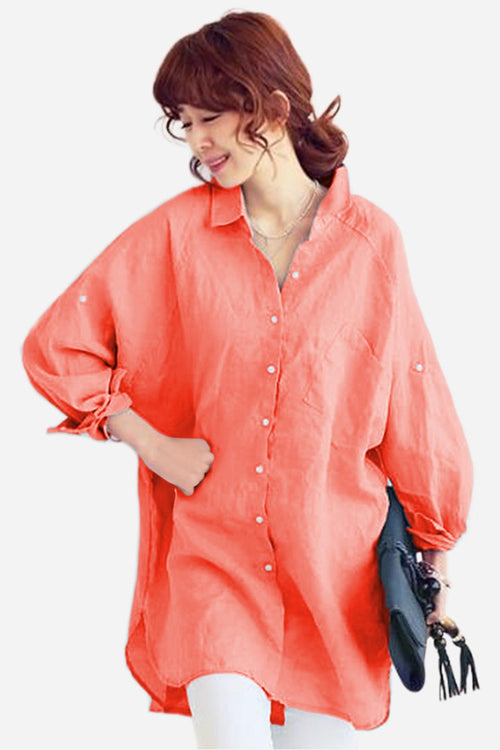 Oversized 100% Cotton Linen Shirt