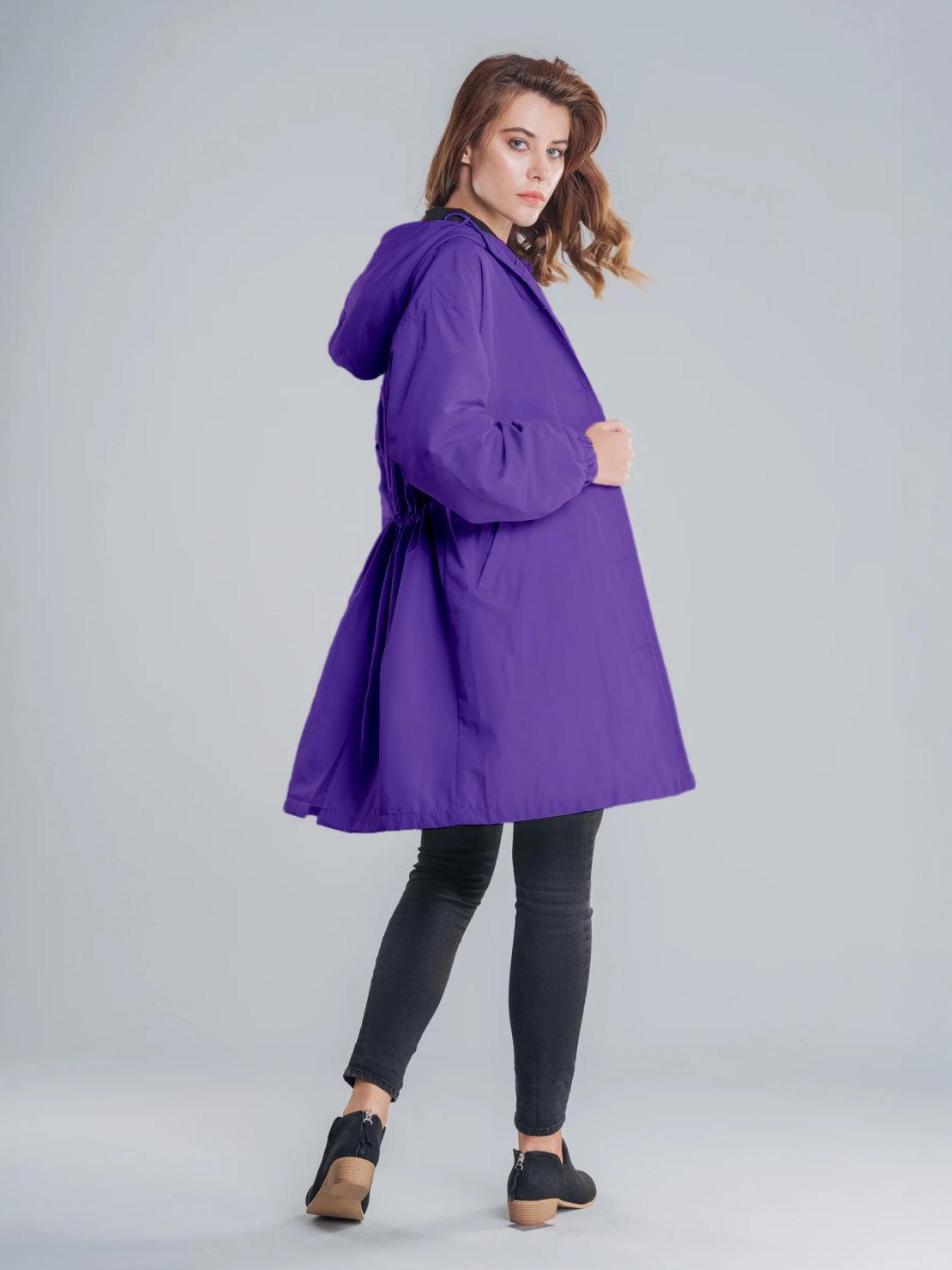 water-resistant oversized hooded windbreaker rain jacket for outdoor activities