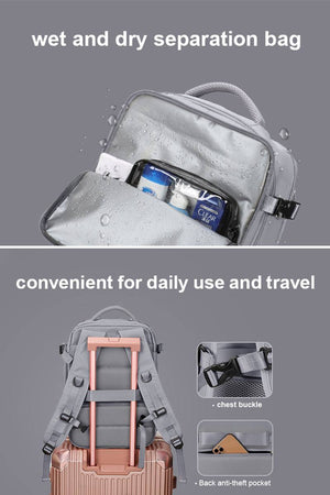 Chic Wanderlust Waterproof Backpack with wet and dry separation bag and travel-friendly design