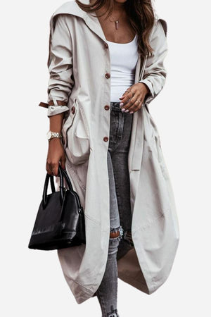 Sleek Minimalist Hooded Coat