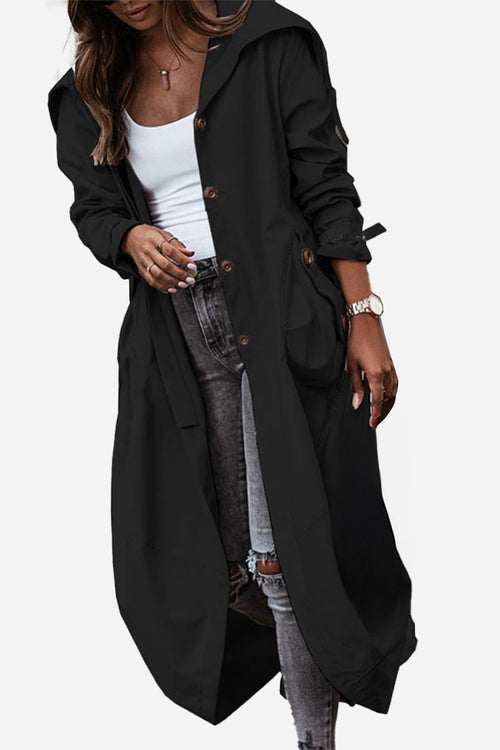 Sleek Minimalist Hooded Coat