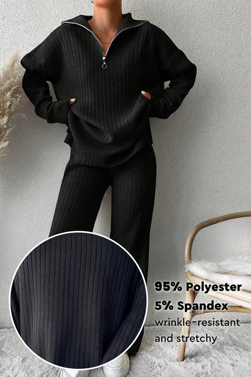 Curve-Loving Knit Work from Home Comfort Set