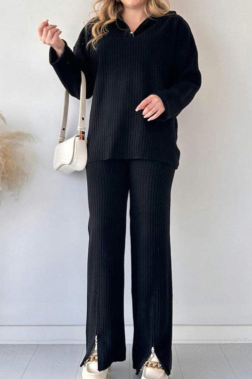 Curve-Loving Knit Work from Home Comfort Set