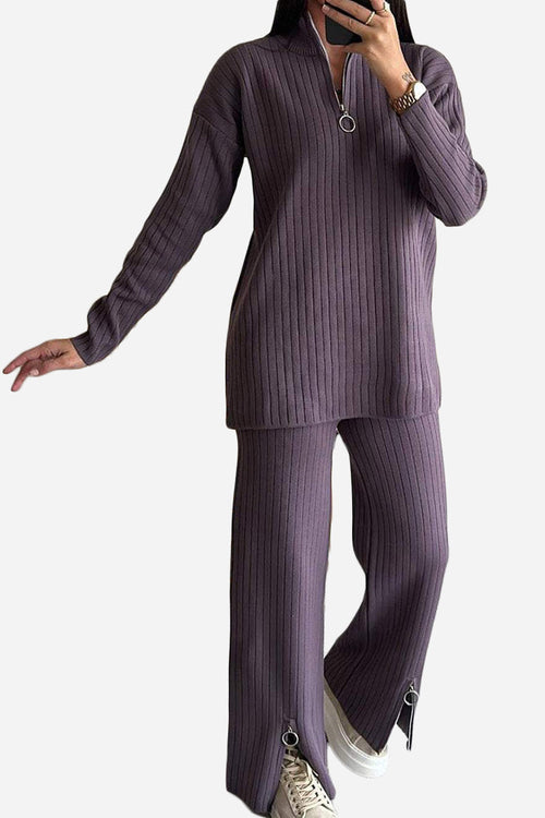 Curve-Loving Knit Work from Home Comfort Set