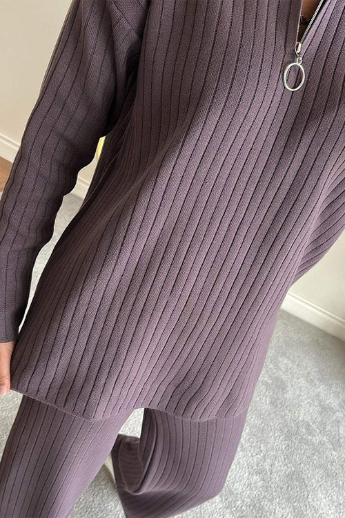 Curve-Loving Knit Work from Home Comfort Set