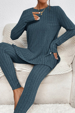 Butter Touch Ribbed Two-Piece Set