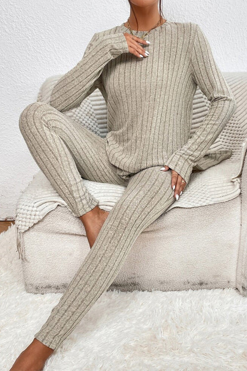 Butter Touch Ribbed Two-Piece Set