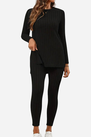 Butter Touch Ribbed Two-Piece Set