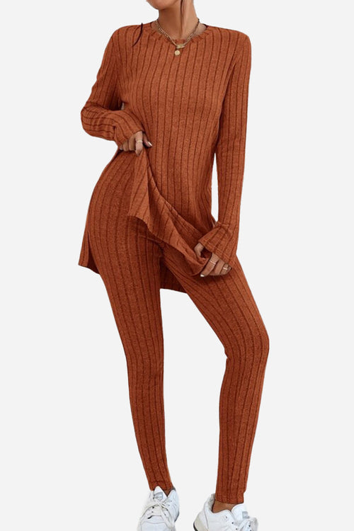 Butter Touch Ribbed Two-Piece Set