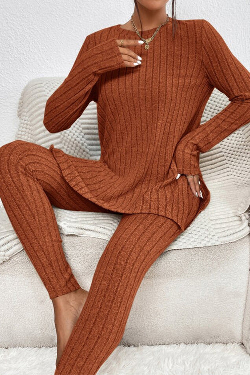 Butter Touch Ribbed Two-Piece Set