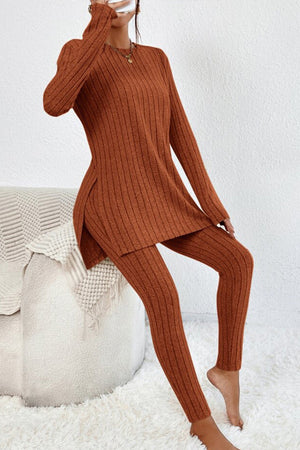 Butter Touch Ribbed Two-Piece Set