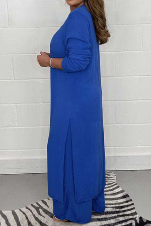 Urban Chic V-Neck Split Top Two-Piece Set