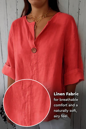 Pure Linen Age-Defying Button Detail Shirt