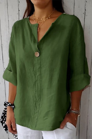 Pure Linen Age-Defying Button Detail Shirt