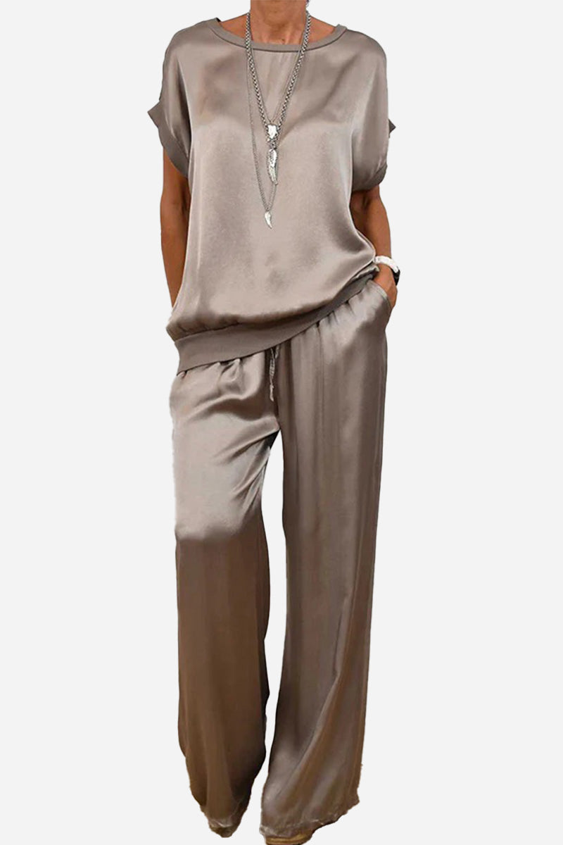 "Silken Escape" Satin Two-Piece Set