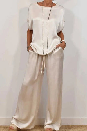 "Silken Escape" Satin Two-Piece Set