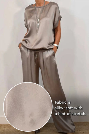 "Silken Escape" Satin Two-Piece Set