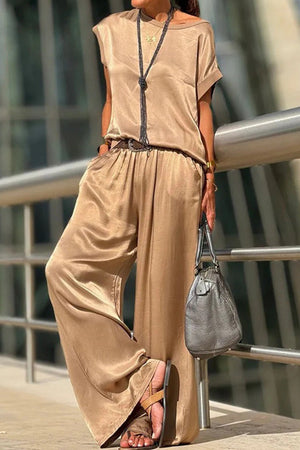"Silken Escape" Satin Two-Piece Set