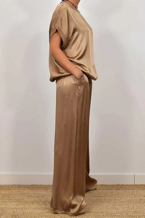 "Silken Escape" Satin Two-Piece Set