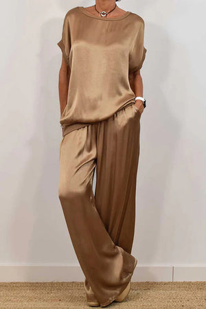"Silken Escape" Satin Two-Piece Set