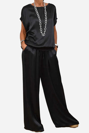 "Silken Escape" Satin Two-Piece Set