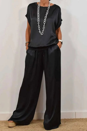 "Silken Escape" Satin Two-Piece Set
