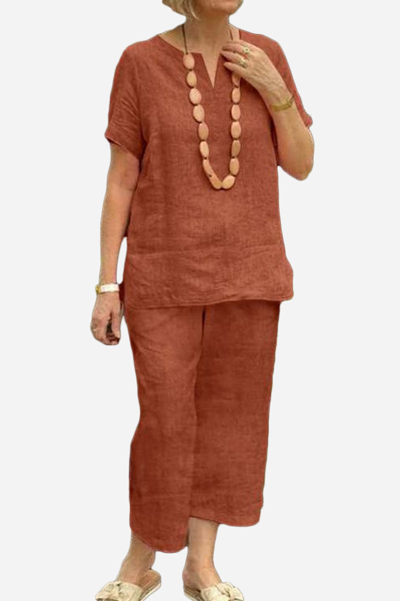 Breezy Cotton Blend Two-Piece Set
