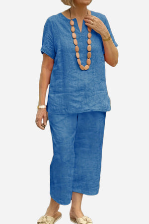 Breezy Cotton Blend Two-Piece Set