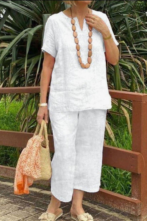 Breezy Cotton Blend Two-Piece Set
