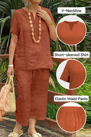 Breezy Cotton Blend Two-Piece Set