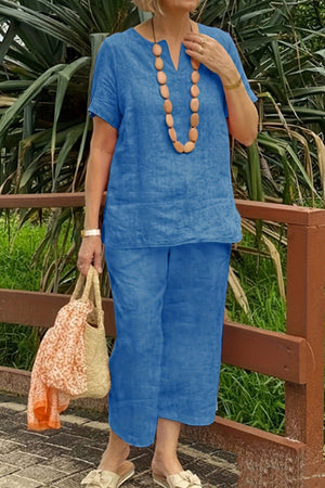 Breezy Cotton Blend Two-Piece Set