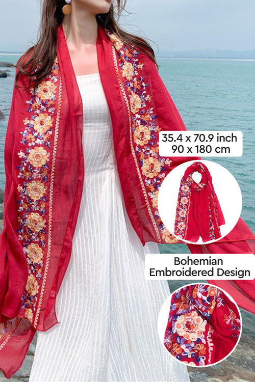 Embroidered Travel-Must Versatile Shawl