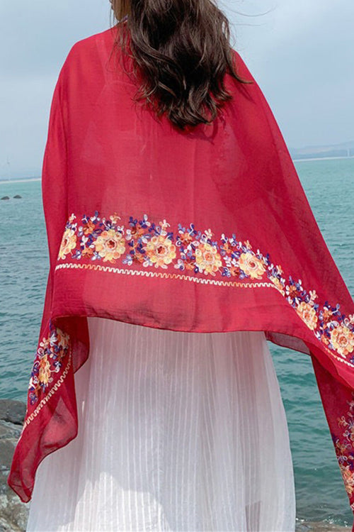 Embroidered Travel-Must Versatile Shawl