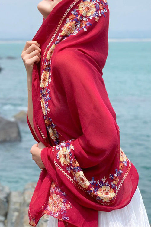 Embroidered Travel-Must Versatile Shawl
