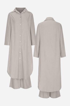 Refined Comfort Coordinated Wide-Leg Two-Piece