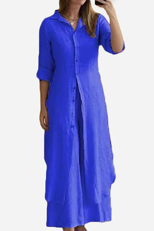 Refined Comfort Coordinated Wide-Leg Two-Piece