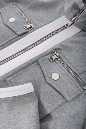 Sleek Contrast Zip Two-Piece