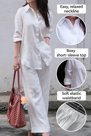 100% Linen Natural Comfort Two-Piece