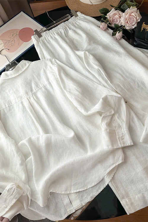 100% Linen Natural Comfort Two-Piece