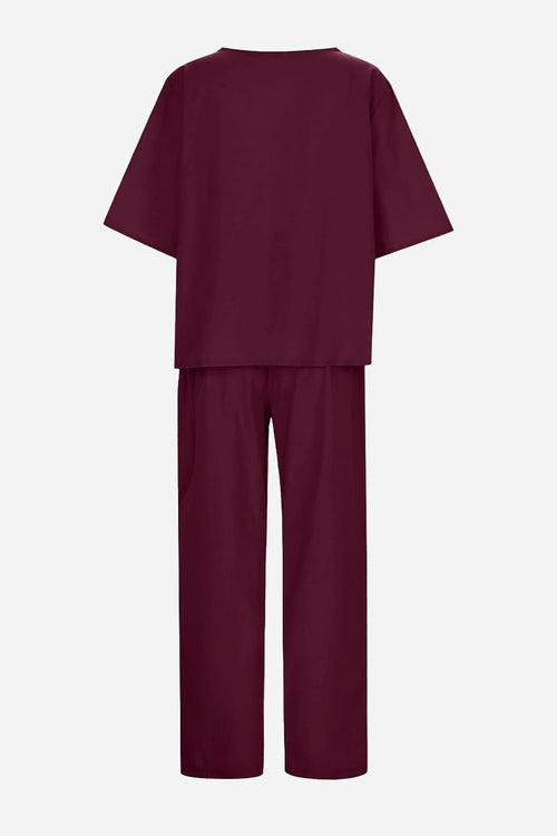 Cotton-Linen Blend Monochrome Two-Piece Set